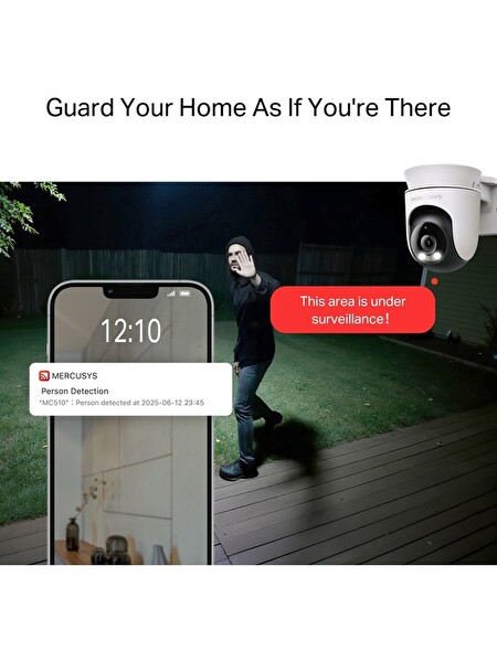Mercusys MC510 Outdoor Pan/Tilt Security Wi-Fi Camera