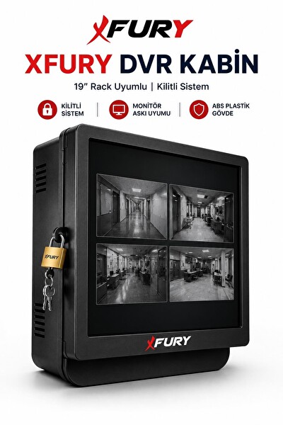 Fury DVR NVR Kamera Kayıt Cihazı Kabini ABS 42x32x11 CM Plastik Monitör Askı Kutusu