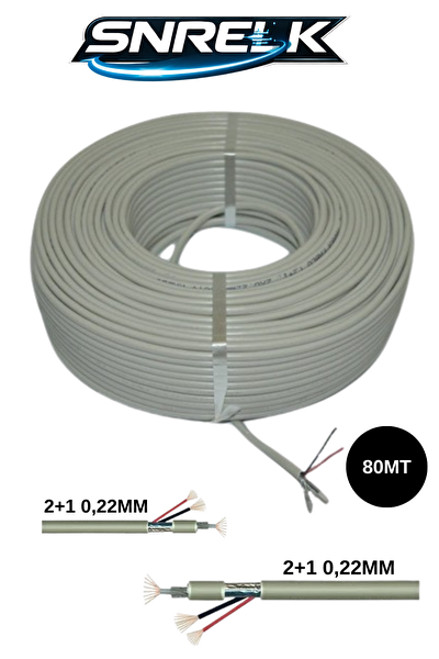 Snrelk 2+1 80Mt Cctv Güvenlik Kamera Kablosu