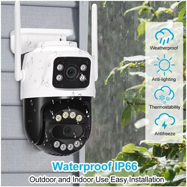 Electroon RS-5112 2x2MP 2 Kameralı Akıllı Wi-Fi Güvenlik Kamerası