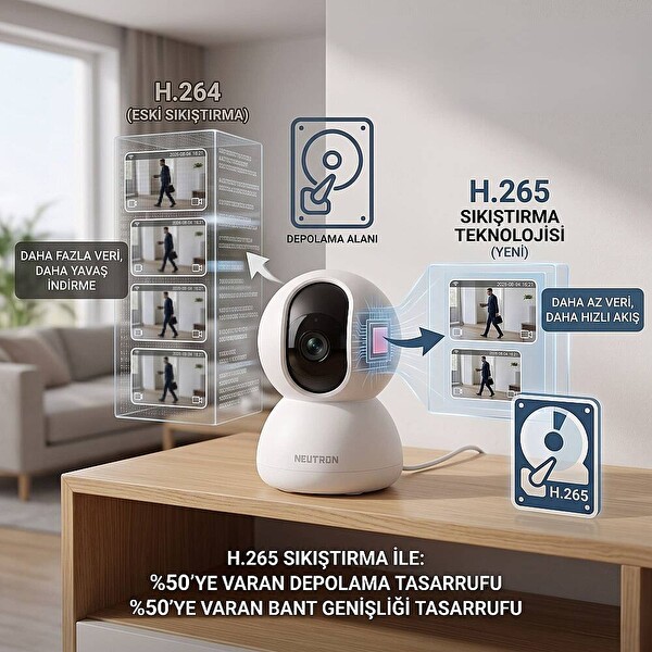 Neutron NTL-PT-16-3MP İç Mekan Kamerası Evcil Hayvan ve Güvenlik Kamerası
