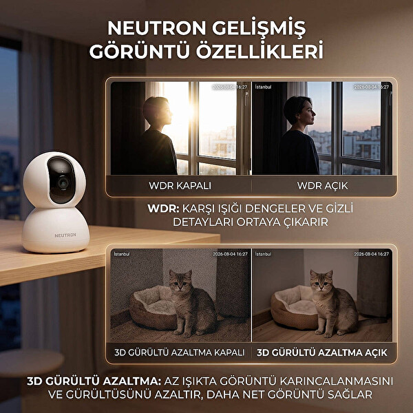 Neutron NTL-PT-16-3MP İç Mekan Kamerası Evcil Hayvan ve Güvenlik Kamerası