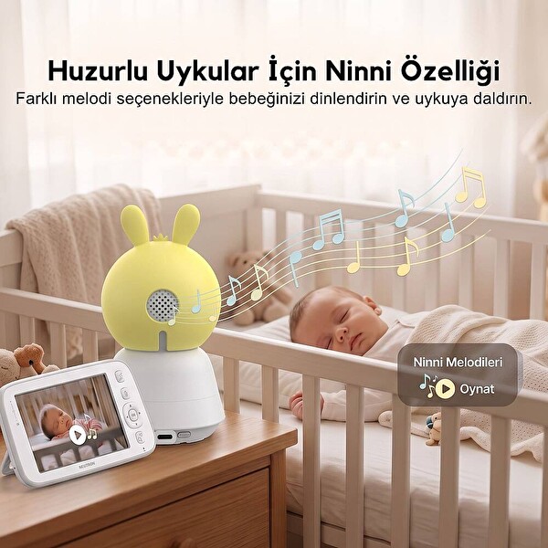 Neutron NTL-BC-04WBM Bebek Kamerası Ebeveyn Ekranlı ve Ninni Özellikli Bebek Kamerası