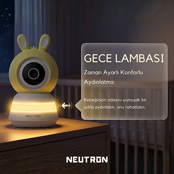 Neutron NTL-BC-04WBM Bebek Kamerası Ebeveyn Ekranlı ve Ninni Özellikli Bebek Kamerası