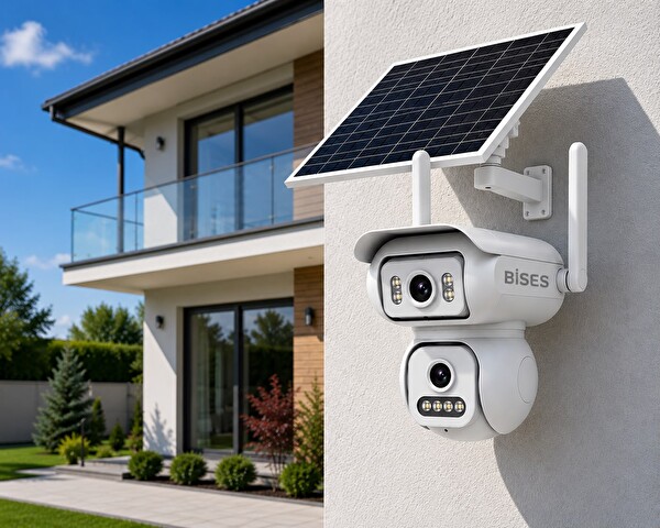 Bises 6 MP Solar PTZ Çift Lensli 4G SIM Kartlı Kablosuz Güvenlik Kamerası 4G-BS-W2