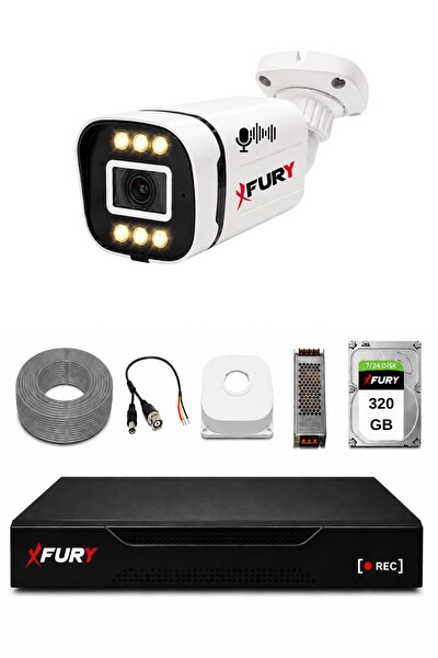 Fury 1 Kameralı 1080P Sesli 6 Warm LED Renkli Gece Görüşlü Güvenlik Kamera Sistemi 320GB 1606