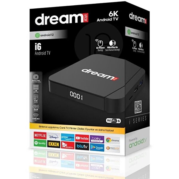 Dreamstar Dreamstar i6 4 GB RAM 64 GB Hafıza Android 12 6K Android TV Box