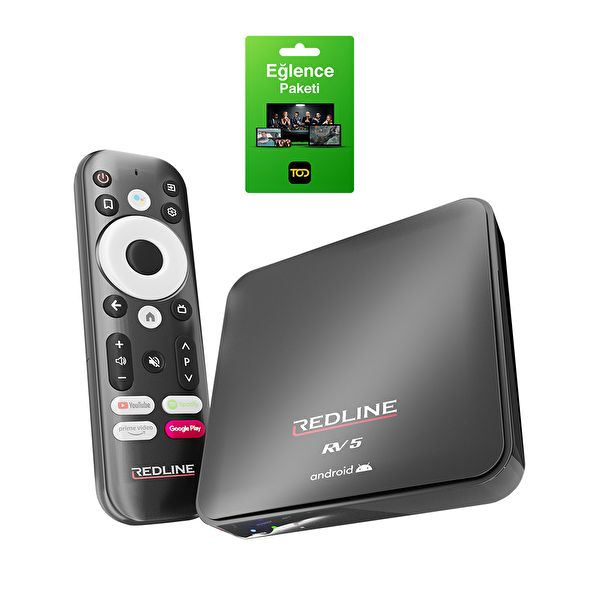 Redline Redline RV 5 Android TV Box - 12 Aylık Tod Eğlence Paketi