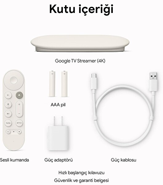 Google TV Streamer 4K 32 GB Voice Remote Fiyatı ve Özellikleri