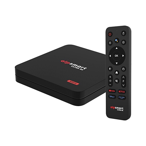 Alpsmart AS510 Ultra 4K Android TV Box - 2GB RAM 16GB Android 12 Ses Komutlu Kumandalı Wi-Fi