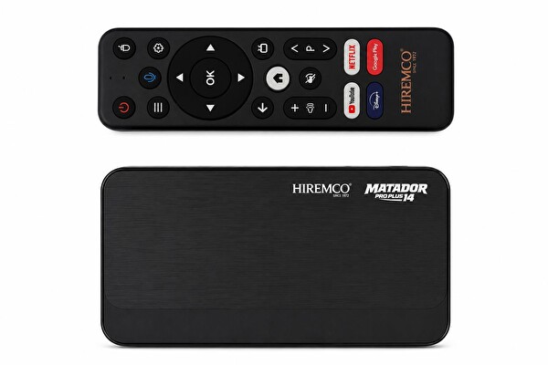 Hiremco Matador Pro Plus 14 + Magic USB-A Kurulu Uydu Seti 4K Android TV Box