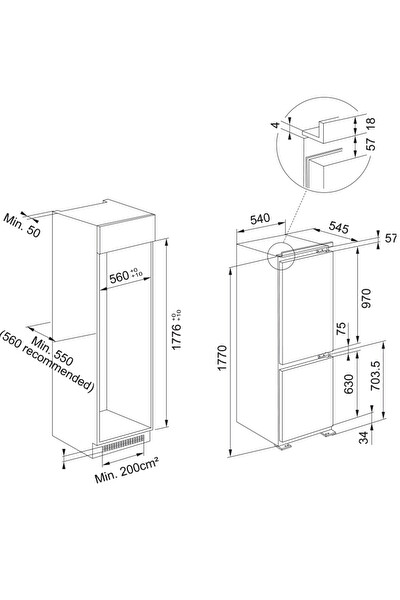 Franke FCB 320 TNF NE E 250 L Ankastre Buzdolabı