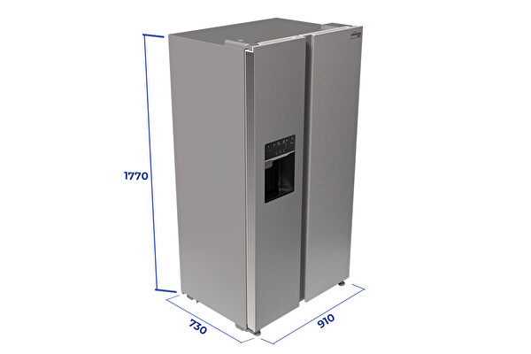 Tommatech TSB-491576-WIDIMP No-Frost Su Ve Buz Dağıtıcılı Sıde-By-Sıde 577 L Inox Buzdolabı