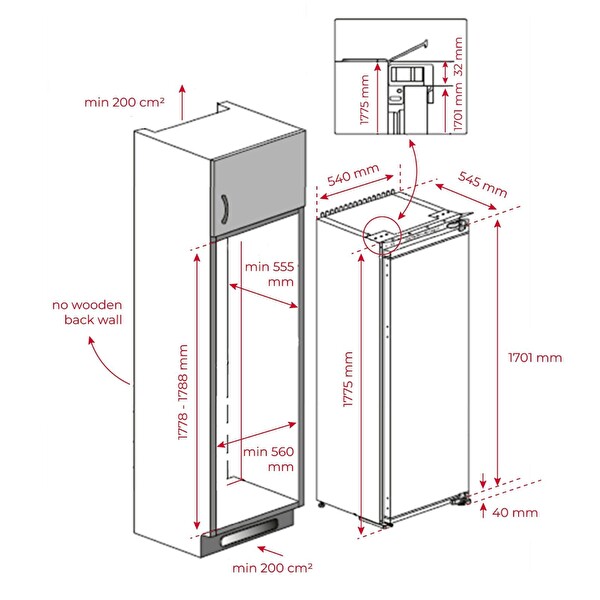 Teka Ankastre 8 Çekmeceli Dikey Derin Dondurucu Ve Buzdolabı (RSL 73360 FI EU - RSF 73360 FI)