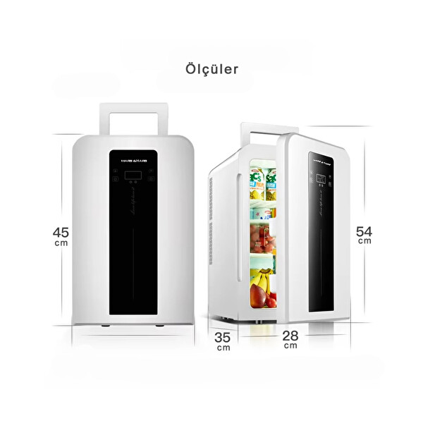 Mars & Hars 22 L Taşınabilir Soğutma Isıtma Dokunmatik 12V 220V Led Ekranlı Derece Ayarlı Buzdolabı
