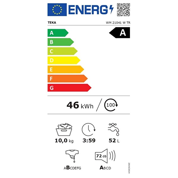 Teka WM 21041 W TR 10 KG 1400 Devir Çamaşır Makinesi