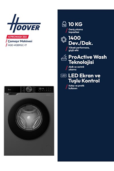 Hoover HGD 410B9GC-17 10 KG 1400 Devir Çamaşır Makinesi