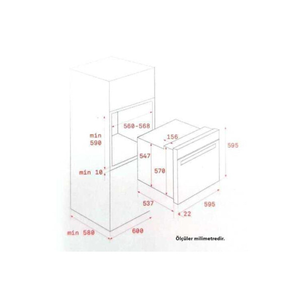 Teka HAK 629 BK 111020058TEKA Siyah Cam Ankastre Fırın