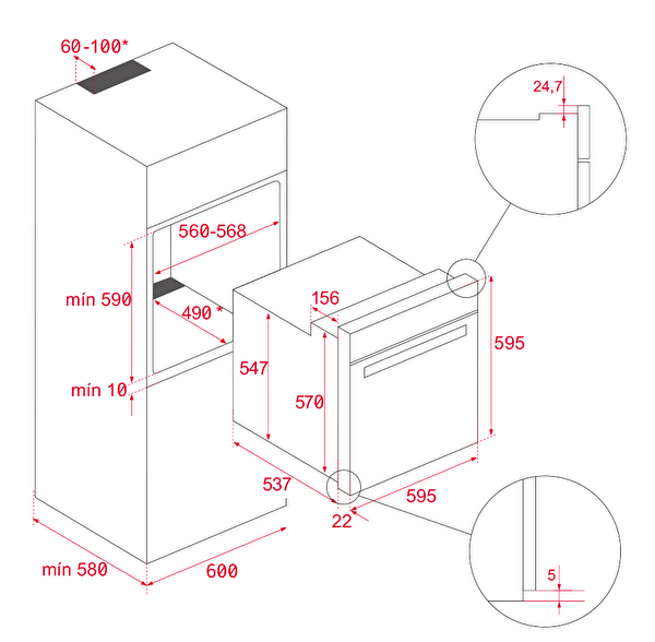 Teka HLB 8600 WH 70 L Beyaz Ankastre Fırın