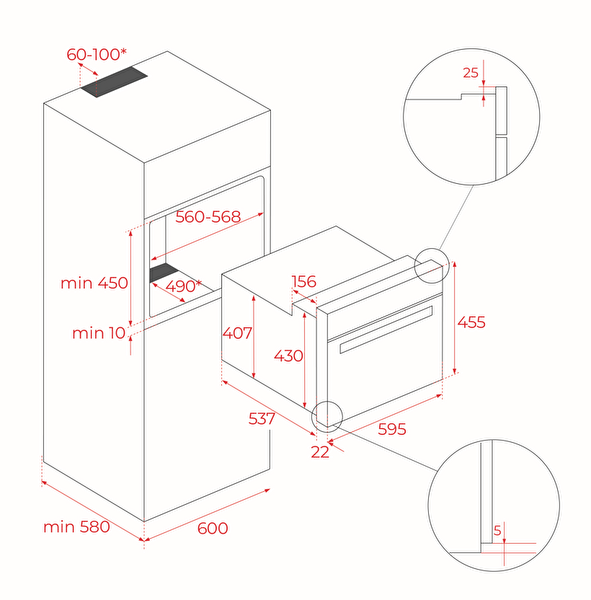 Teka MLC 844 44 L Inox Siyah Cam Kompakt Mikrodalga Fırın