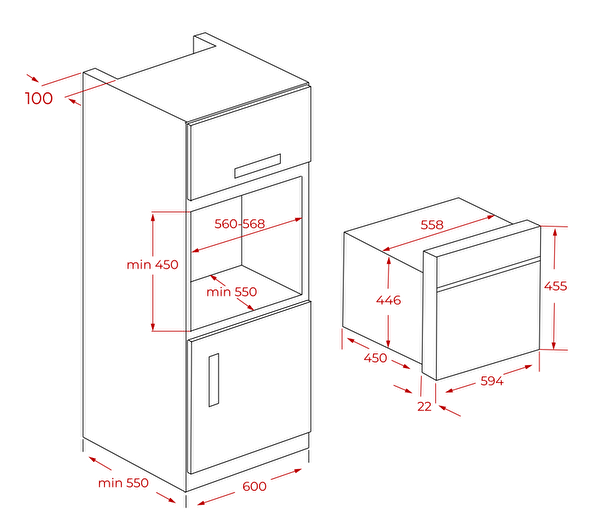 Teka MWR 32 BIA AT Country Serisi 32 L Ankastre Mikrodalga Fırın