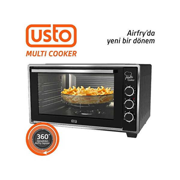 Usto 2115 Airfryer Özellikli 50 L Multi Cooker Siyah Midi Fırın
