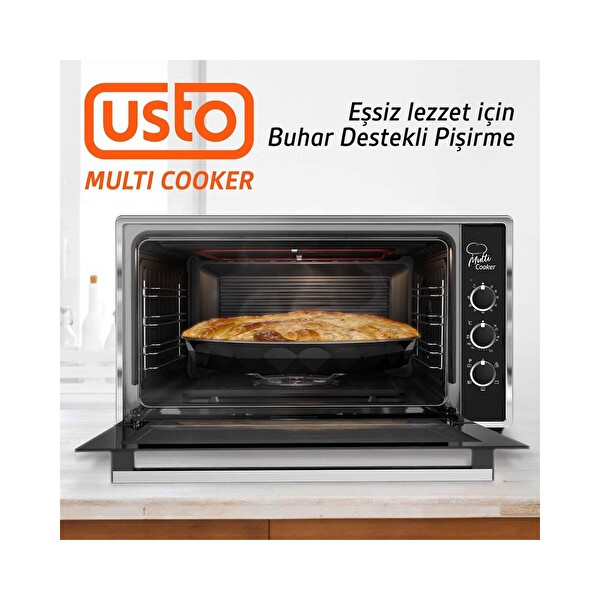 Usto 2115 Airfryer Özellikli 50 L Multi Cooker Siyah Midi Fırın