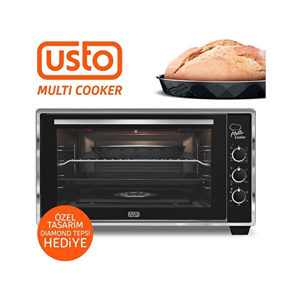 Usto 2115 Airfryer Özellikli 50 L Multi Cooker Siyah Midi Fırın