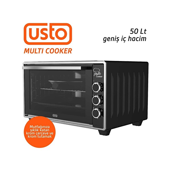 Usto 2115 Airfryer Özellikli 50 L Multi Cooker Siyah Midi Fırın