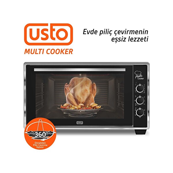 Usto 2105 Airfryer Özellikli 50 L Multi Cooker Beyaz Midi Fırın