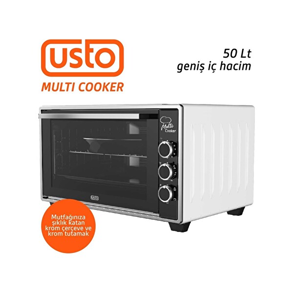 Usto 2105 Airfryer Özellikli 50 L Multi Cooker Beyaz Midi Fırın