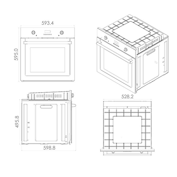 GL General Azure GLF 64CB 10F SteamArt Buhar Destekli Pişirme 73 L Beyaz Ankastre Fırın