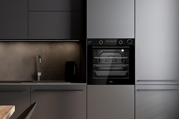 Tommatech TAF6003BSP 60 CM 80 L Siyah Cam Elektrikli Ankastre Fırın