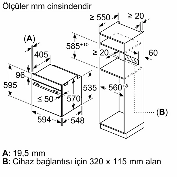 Bosch Serie 4 HUA717BR0T 76 L Ankastre Fırın
