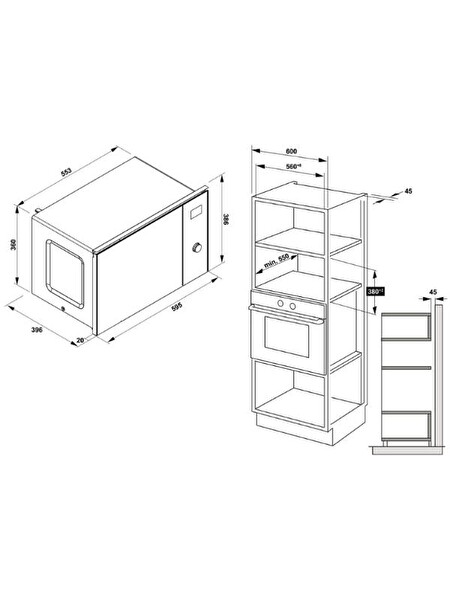 Hafele Capella 25 L Siyah Ankastre Mikrodalga Fırın