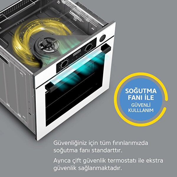 Simfer Steam Master Cam Dijital Saat Göstergeli Ankastre Fırın Gri ( SB8246 )