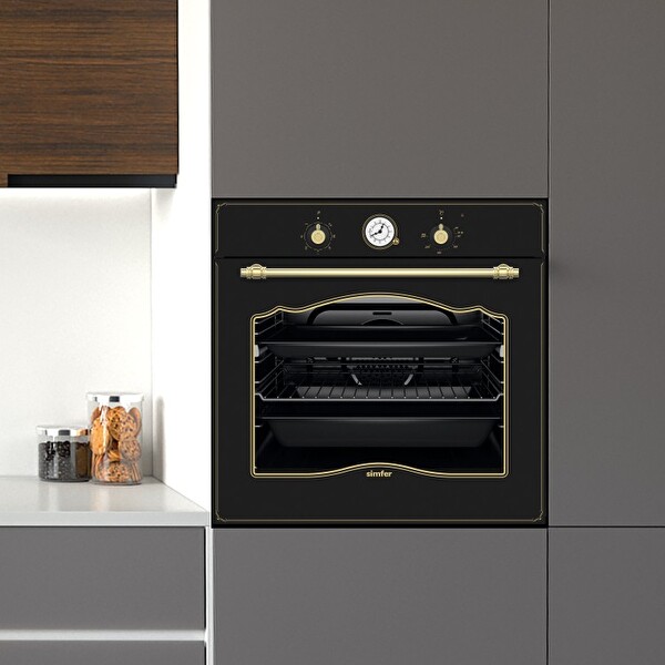 Simfer 8257 Siyah 8 Fonksiyon Ankastre Multi Turbo Fırın