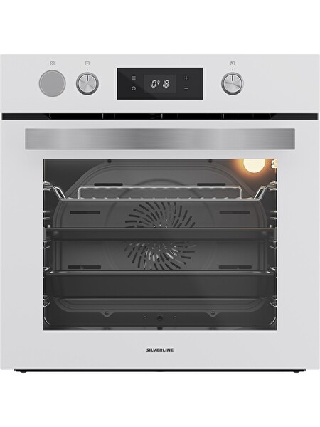 Silverline BO65P4W01 Buhar Destekli Airfryer Özellikli Ankastre Fırın Beyaz