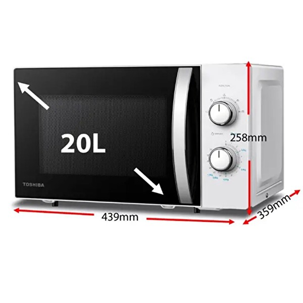 Toshiba MWP-MM20P(WH) 20 L 700 W Beyaz Mikrodalga Fırın