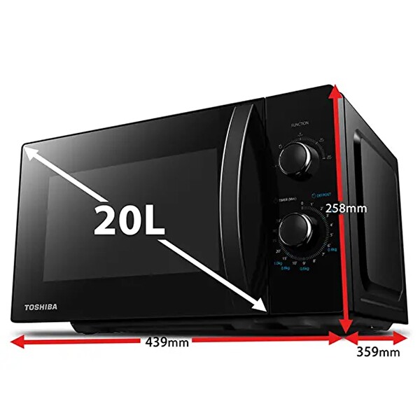 Toshiba MWP-MM20P(BK) 20 L 700 W Siyah Mikrodalga Fırın