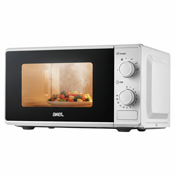 Akel AMD160 20 L 700W İnverter 4 Kademeli Isı Buz Çözdürme 0-30 DK Zaman Ayarlı Beyaz Mikrodalga Fırın
