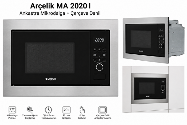 Arçelik MA 2020 I Ankastre Mikrodalga - Çerçeve Dahil