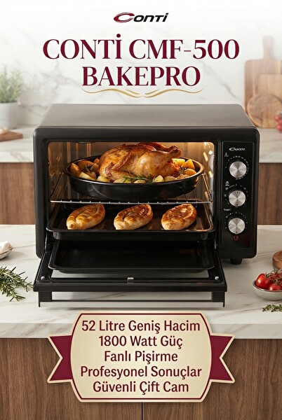 Conti CMF-500 Bakepro 52 L Fırın Siyah
