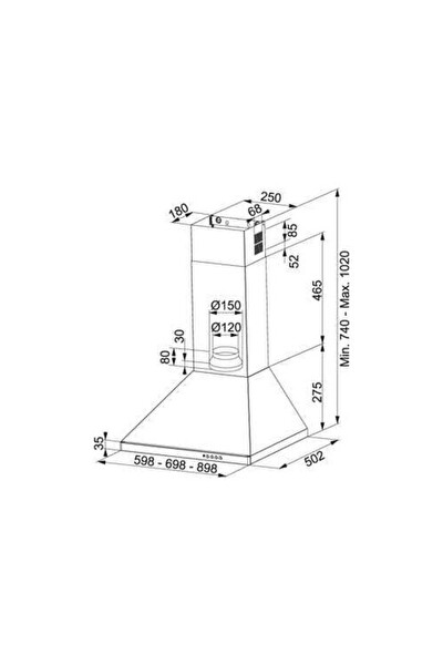 Franke FDL 9165 XS 900 90 CM Linfa Inox Ankastre Davlumbaz