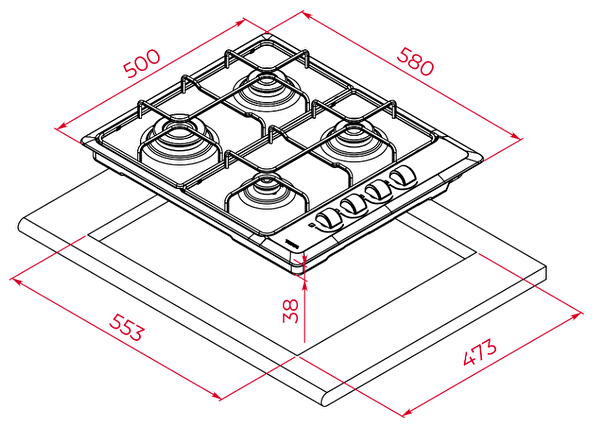 Teka HLX 640 KBA0E IX E5 Çelik Ankastre Ocak