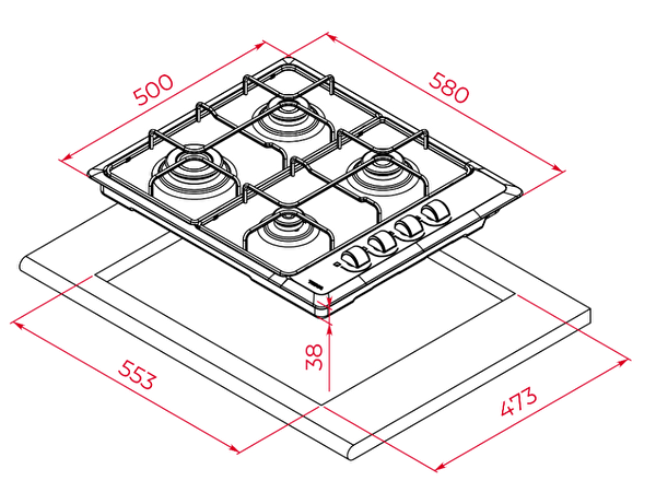 Teka HLX 640 KBC0E BK E5 Siyah Emaye Ankastre Ocak