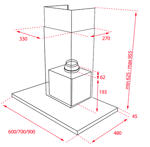 Teka DSJ 750 90 CM Duvar Tipi Ankastre Davlumbaz