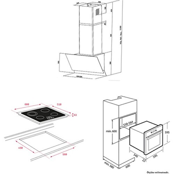 Teka Siyah Ankastre Set (ATV 60 - TZ 6415 - HAK 625 BK)