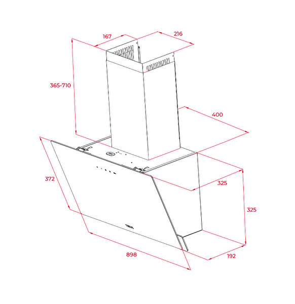 Teka DVN 94030 TTC Duvar Tipi Beyaz Ankastre Davlumbaz