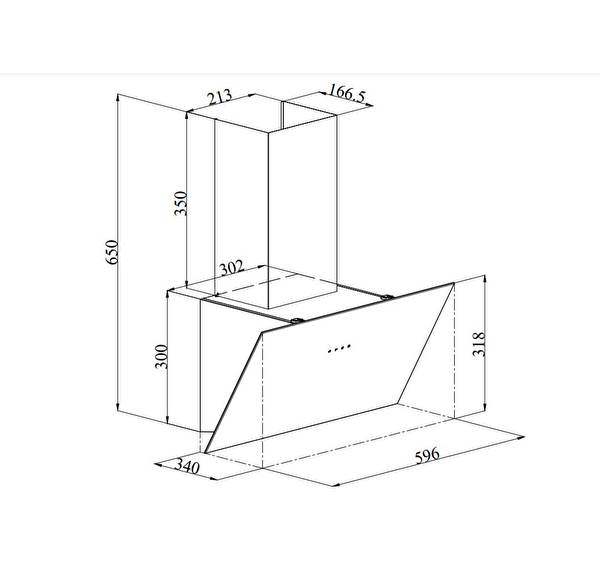 Silverline 3481 Flam Beyaz Duvar Tipi Ankastre Davlumbaz